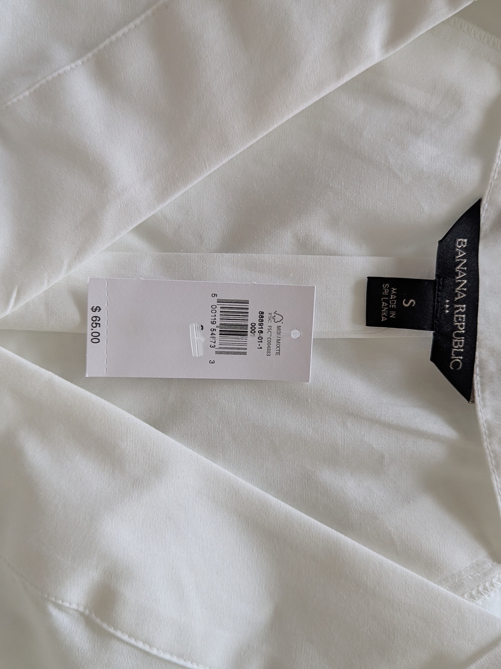 Banana Republic White V-Neck Tunic Top